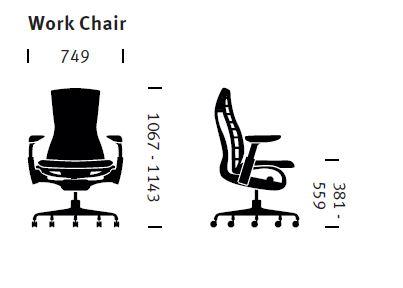 Dimensions Herman Miller Embody Dimensions du fauteuil Herman Miller Embody Noir