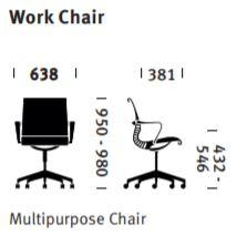 Dimensions du fauteuil Herman Miller SETU Monochrome