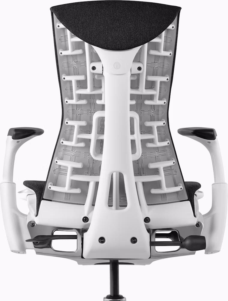 Fauteuil ergonomique Herman Miller Embody structure blanche avec revêtement tissu personnalisable